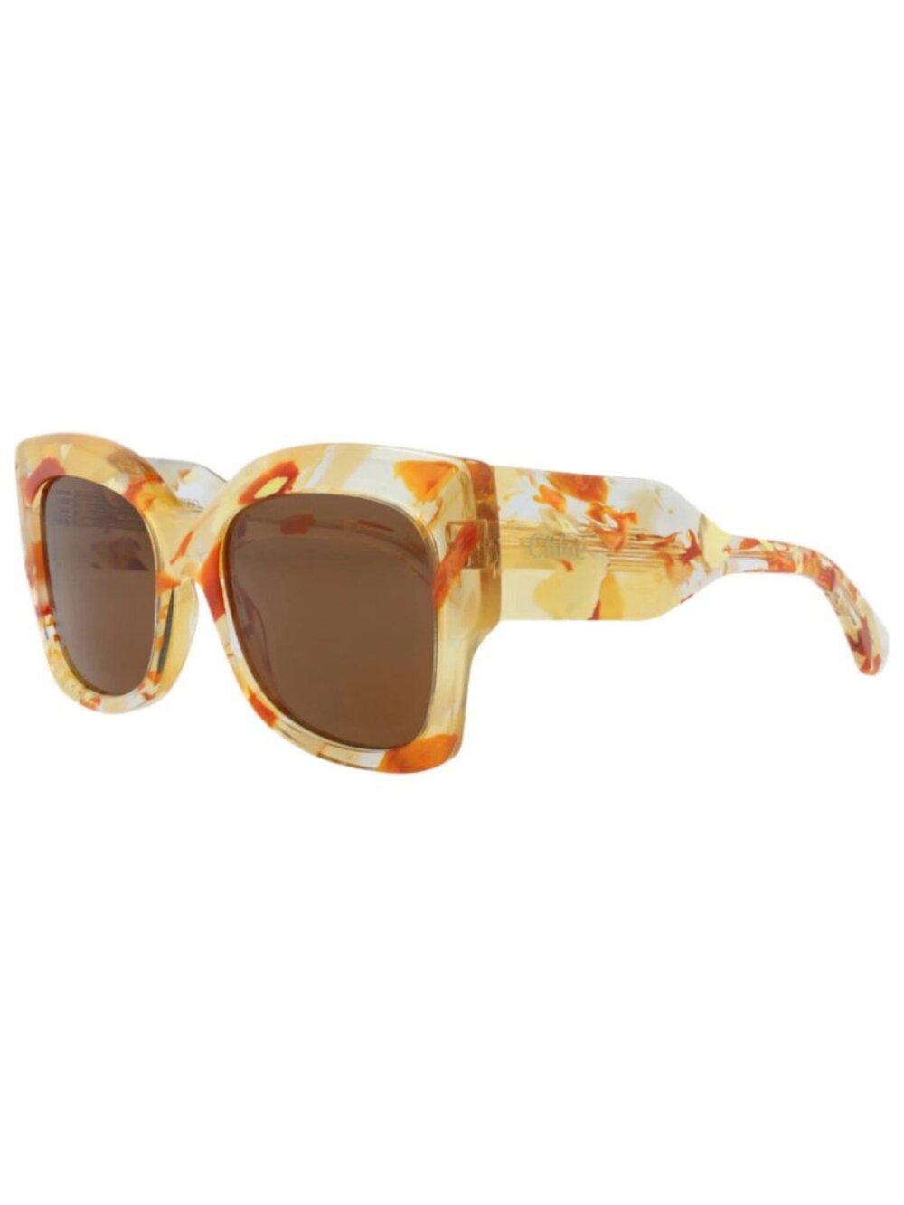 New Chloé Women's Sunglasses Square Rectangle Recycled Acetate Frame Bronze